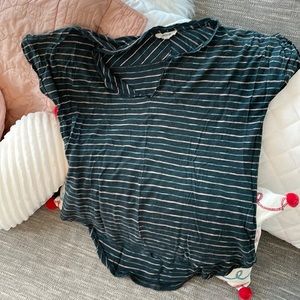 Madewell split Becky-shirt in green, pink and white stripes